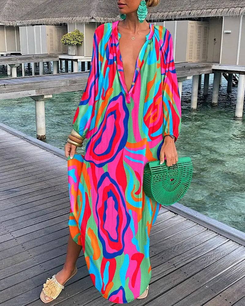 Vestido playero estampado Sara