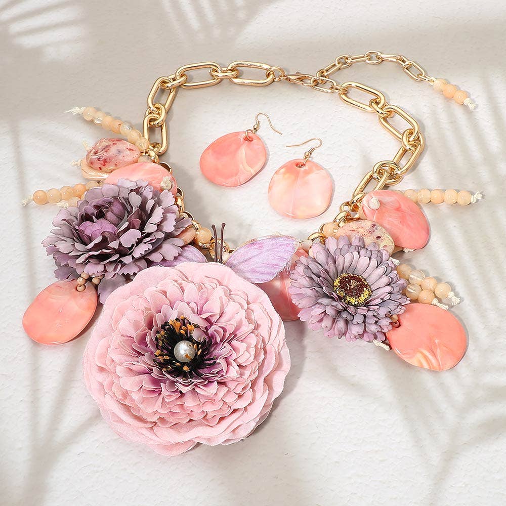 Bold Floral Statement Necklace