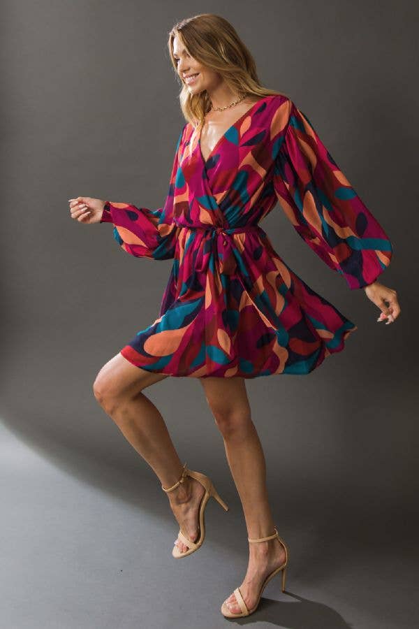 A printed woven mini dress-ID19263 (FW)