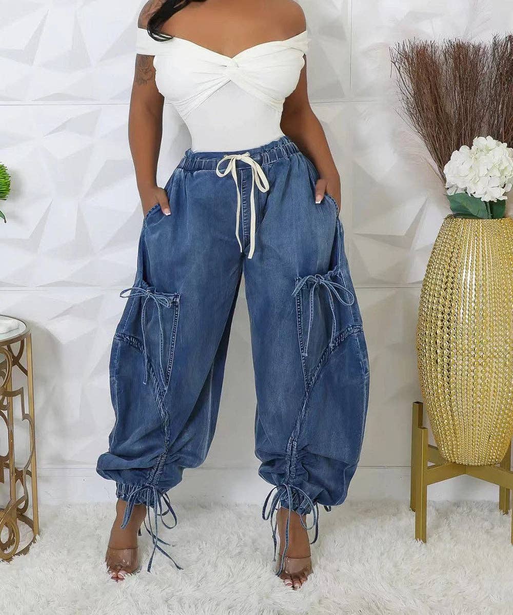 LOOSE JEANS DRAWSTRING