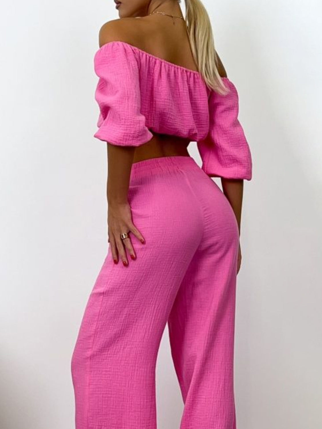 Off Shoulder Long Sleeve Set
