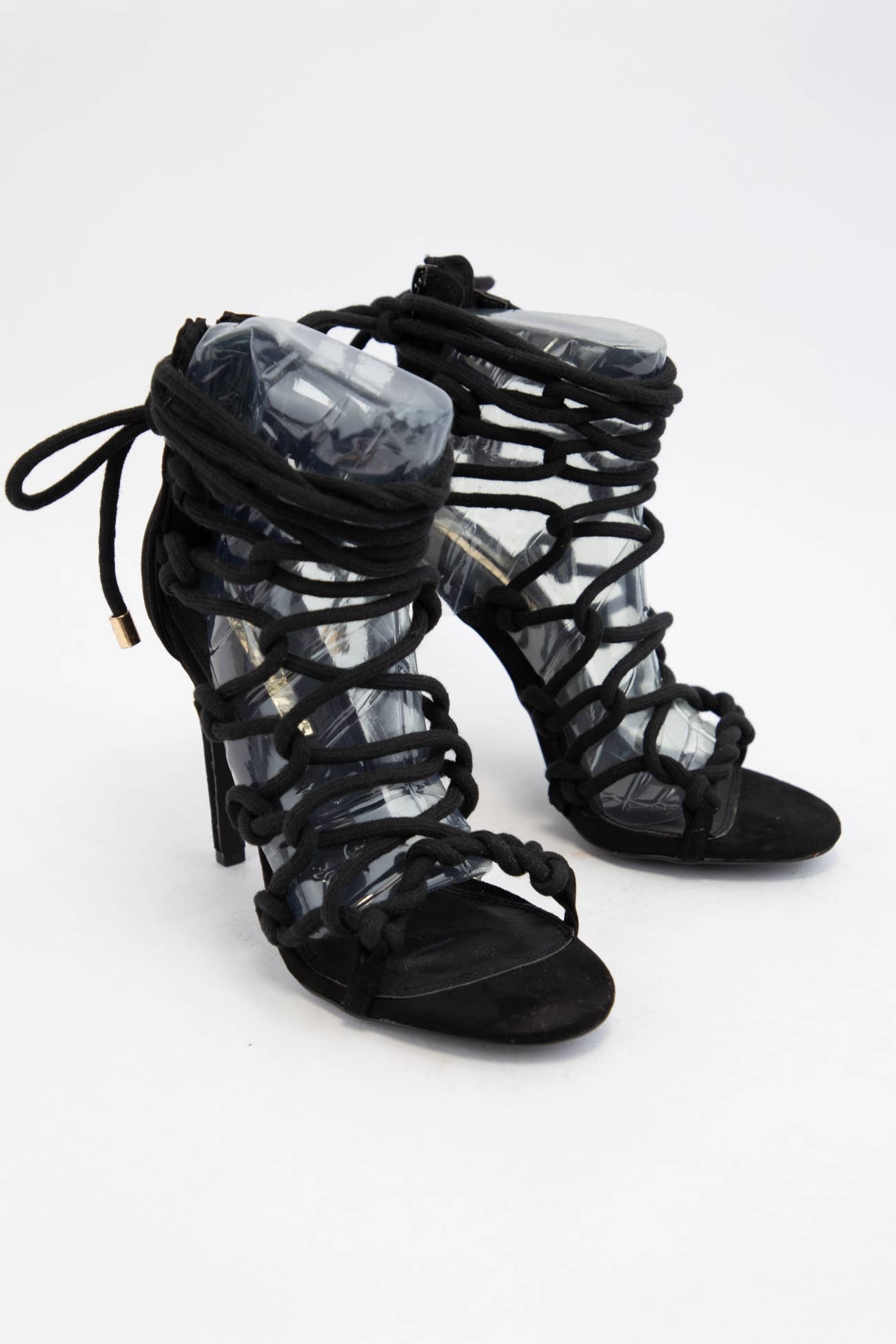 ROPE STRAP LACE UP HEELS