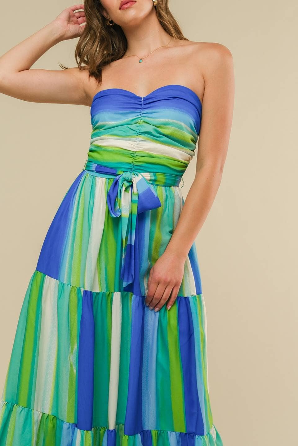 A printed woven midi dress - ID20988