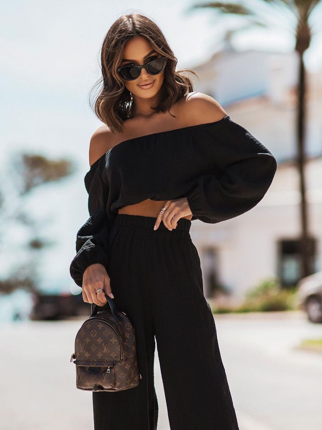 Off Shoulder Long Sleeve Set