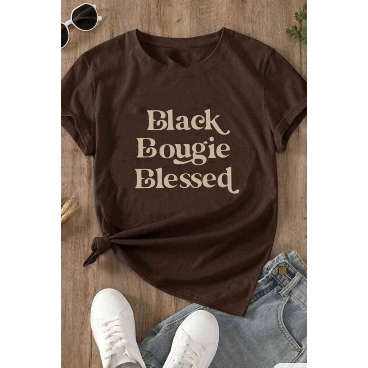 BLACK BOUGIE BLESSED WOMEN GRAPHIC TEE