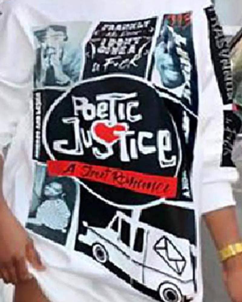 Graphic print long sleeve sweatshirt dress