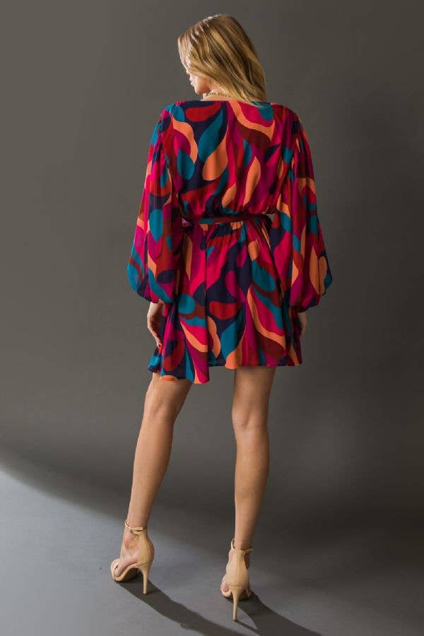 A printed woven mini dress-ID19263 (FW)