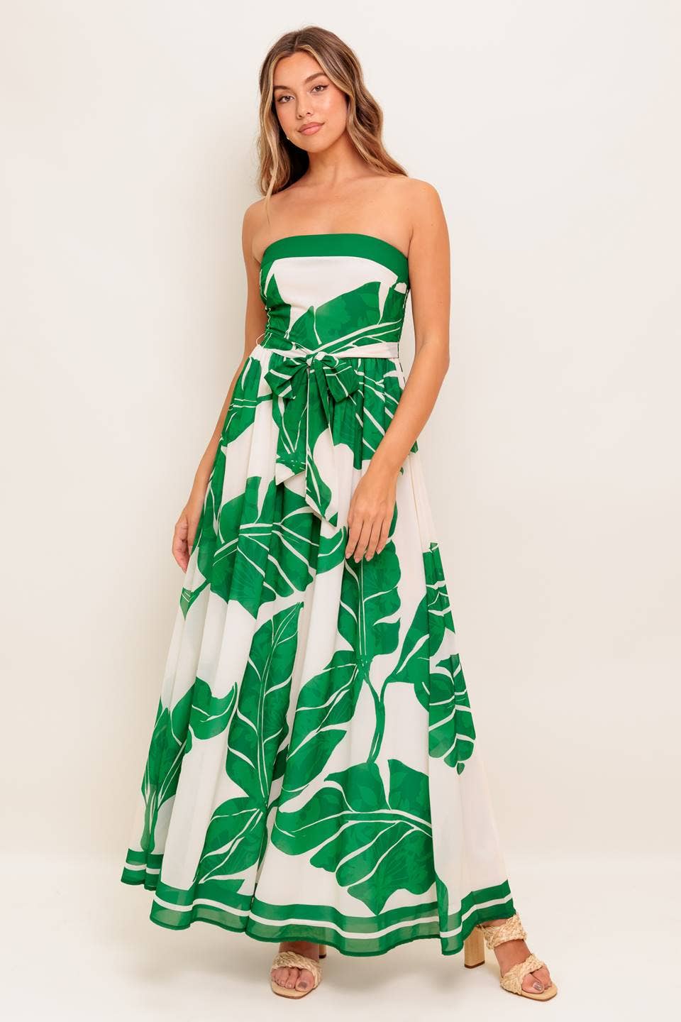 A printed woven ankle dress - ID22476