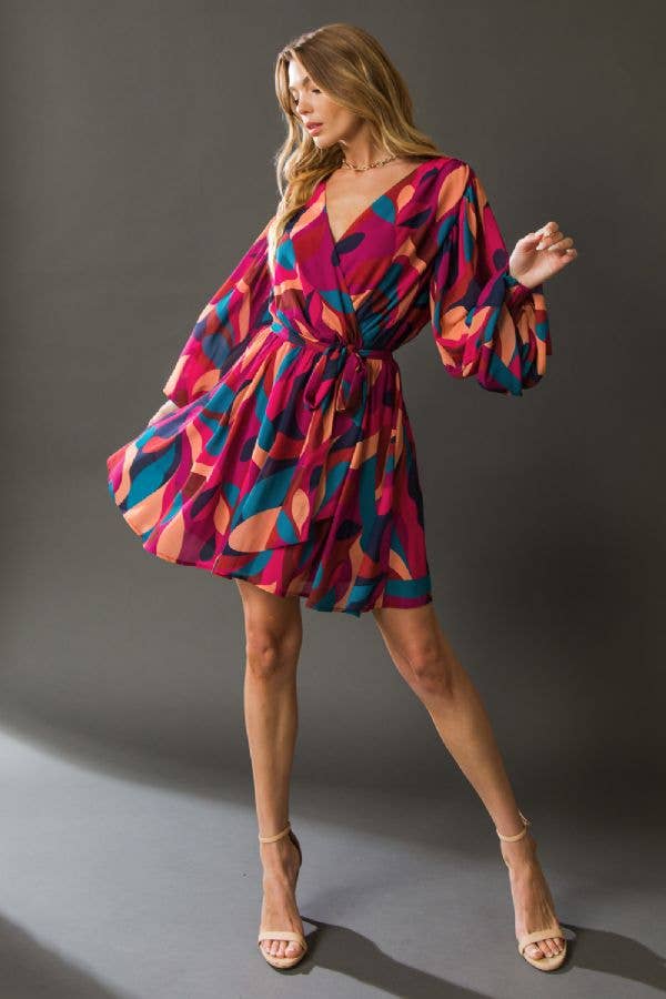 A printed woven mini dress-ID19263 (FW)