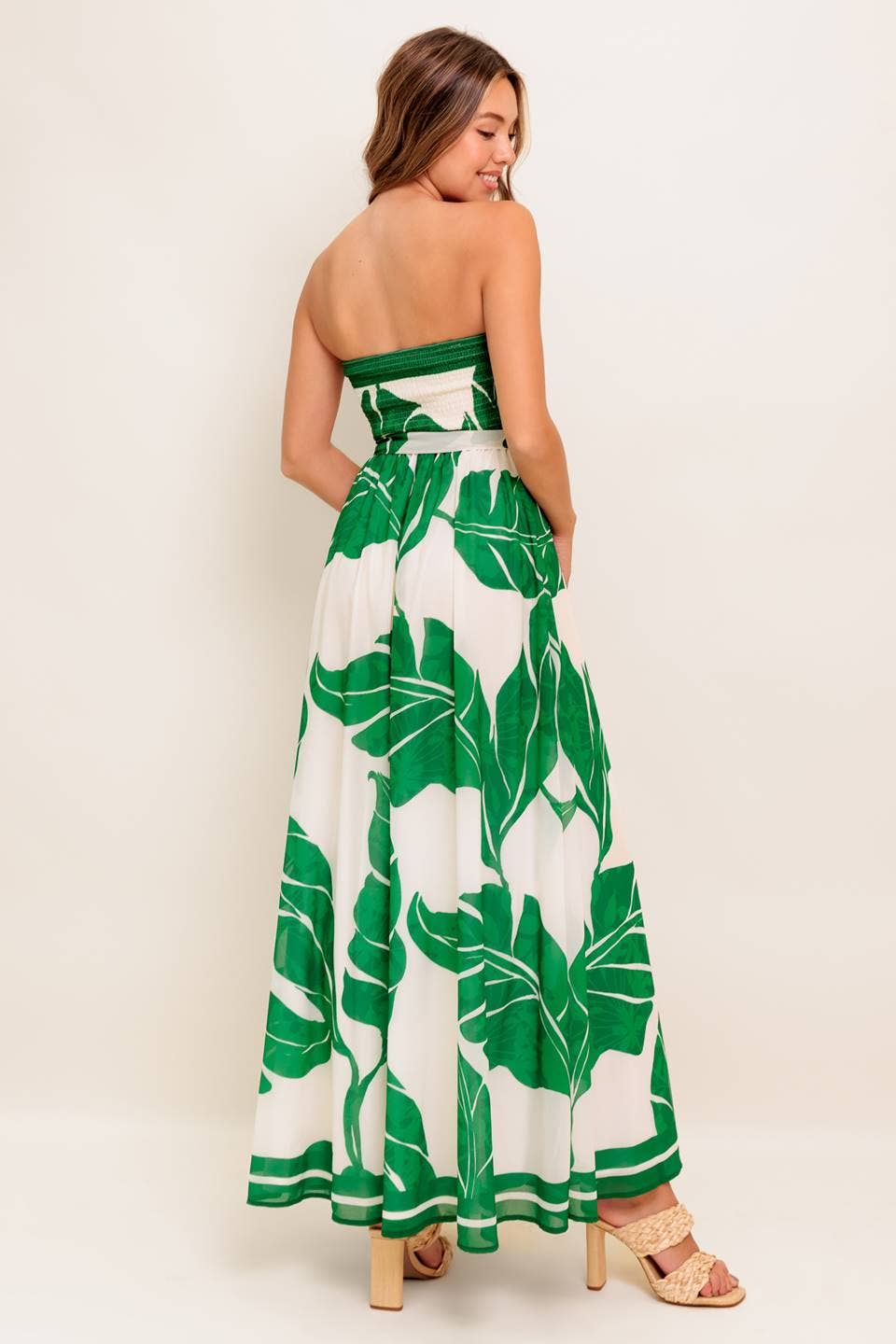 A printed woven ankle dress - ID22476