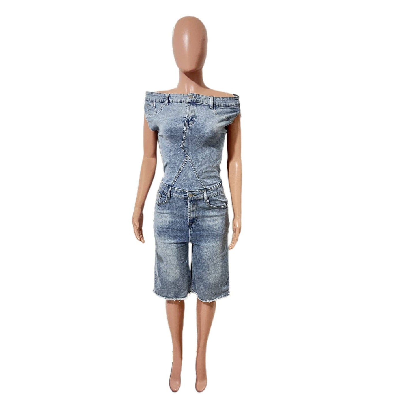 WOMEN FASHION DENIM ROMPER
