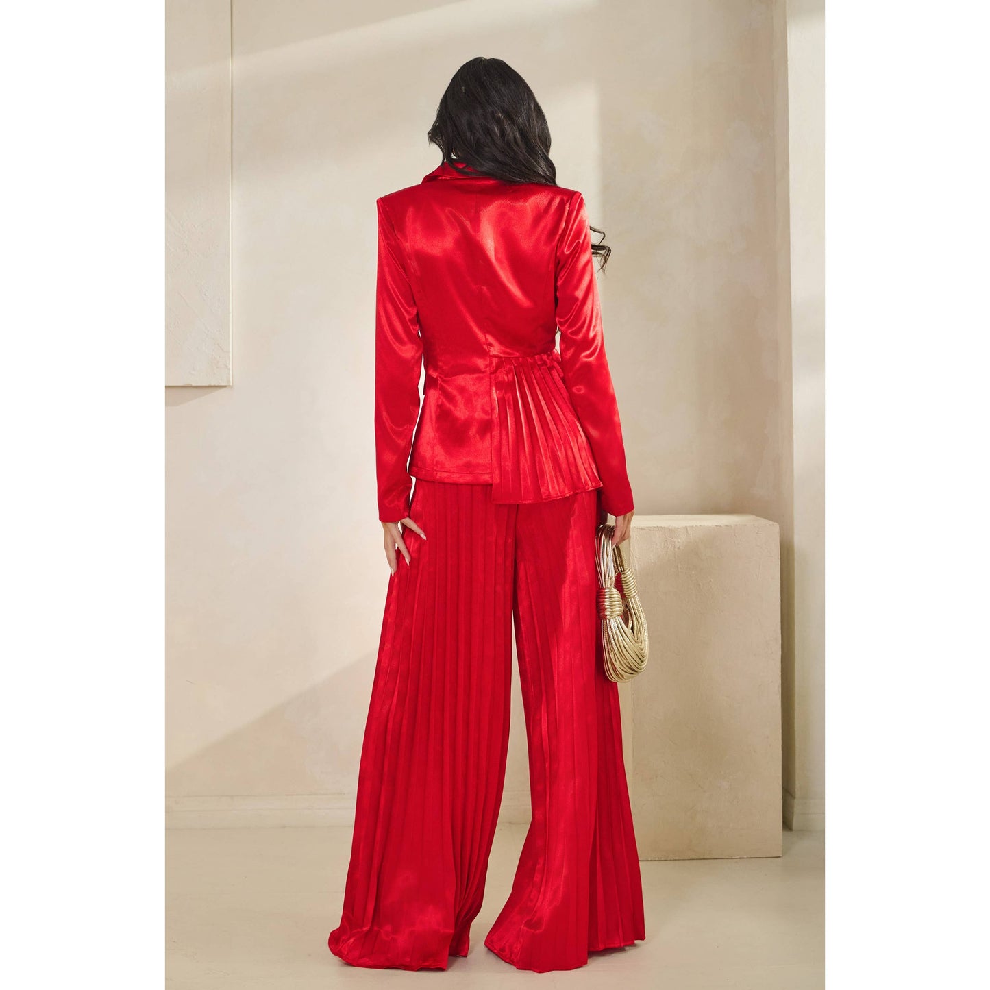 PLEATING DETAIL BLAZER SET