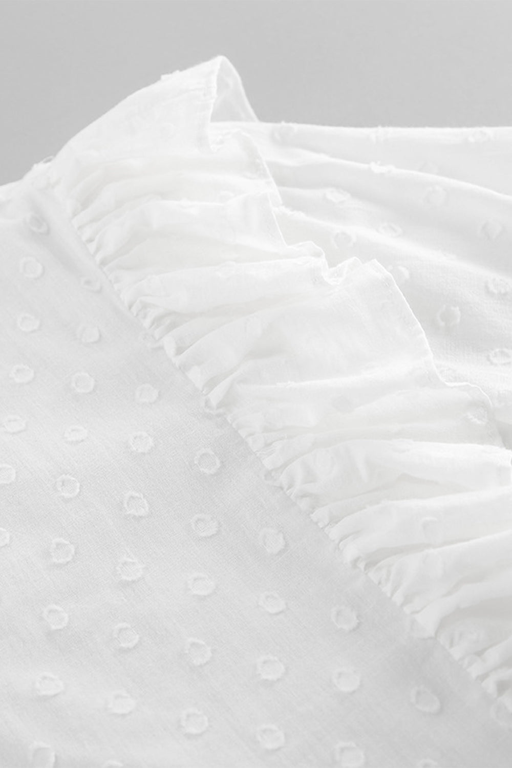 Ruffled Dot Applique Collared Neck Set