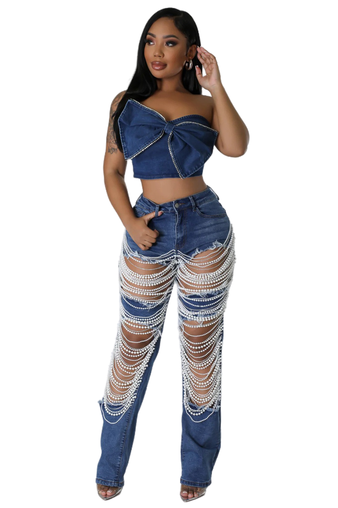 WOMEN FASHION CASUAL DENIM PANTS