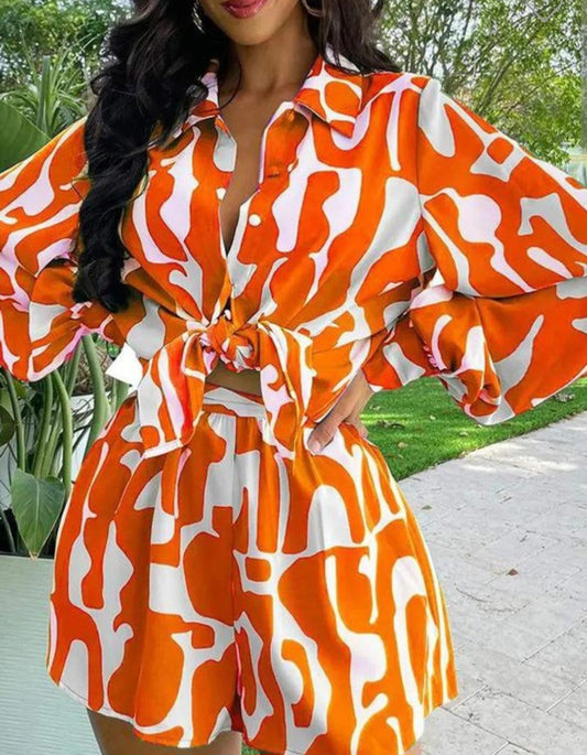 Satin Wave Two Piece Set