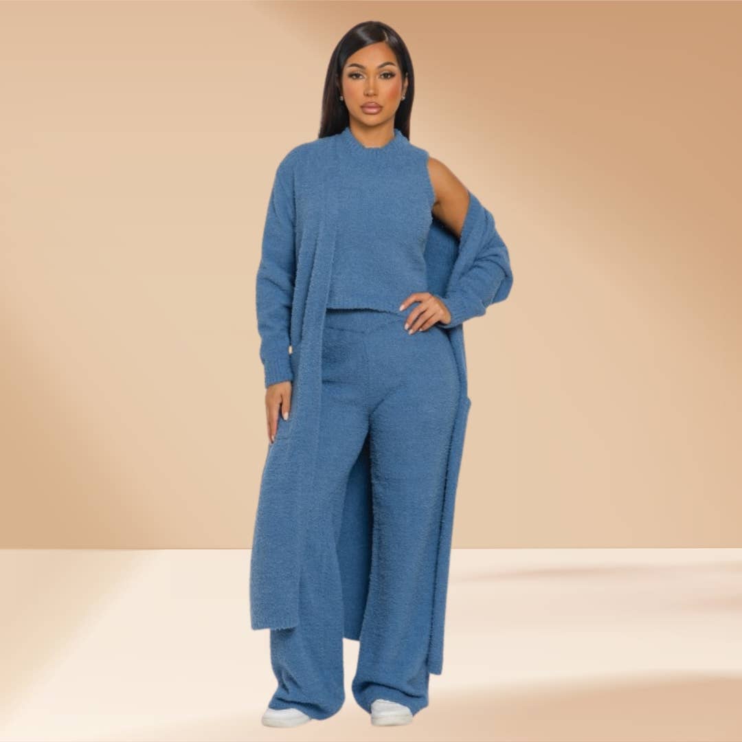 3 piece set Cozy Lounge Set Teddy Like Skim