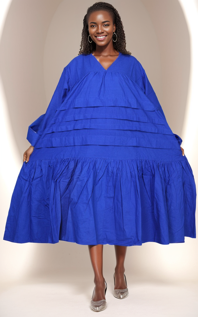 7580 Women's Solid Color Long Sleeves Tunic Dress - One Size