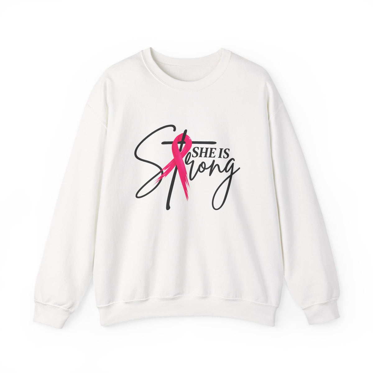 She Is Strong Pink Ribbon Sweatshirt