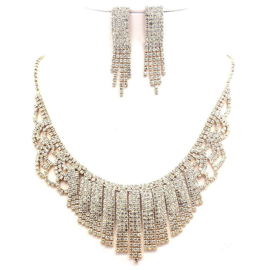 Dimensional Bent Bar Connection Necklace Set