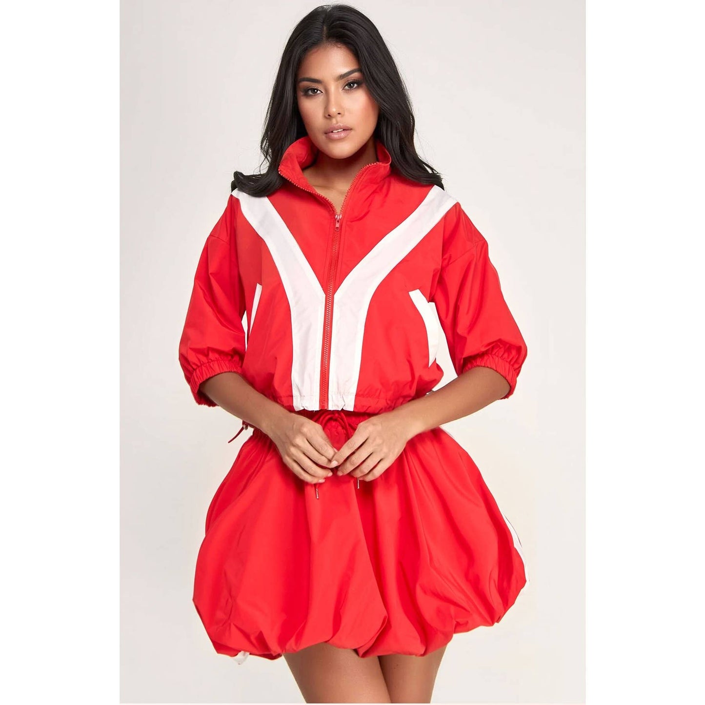 WIND BREAK JACKET AND MINI SKIRT SET