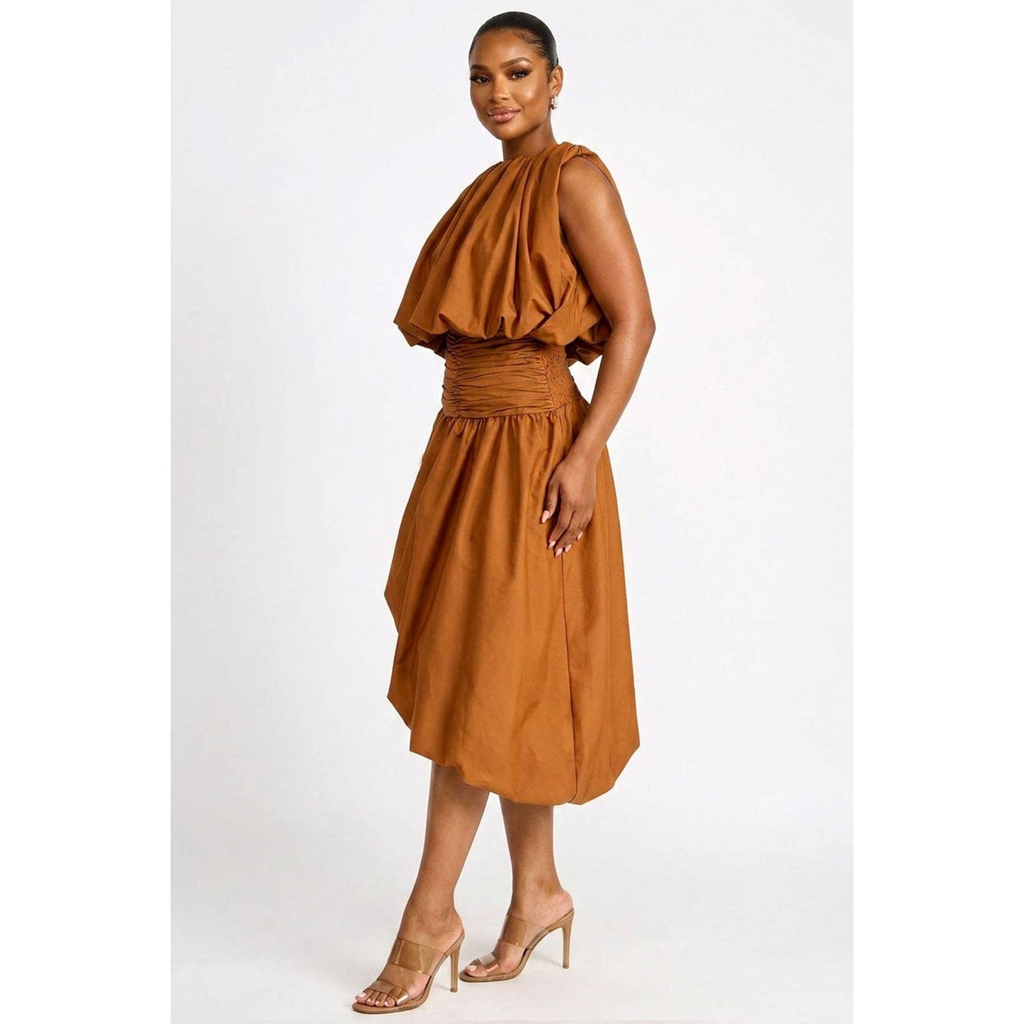 PLUS Cropped Bubble Top & High-Low Bubble Skirt Set