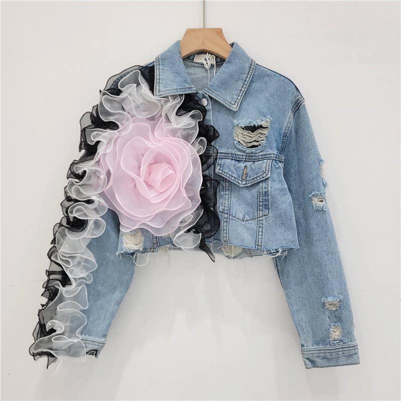 Patchwork Short Denim Jacket