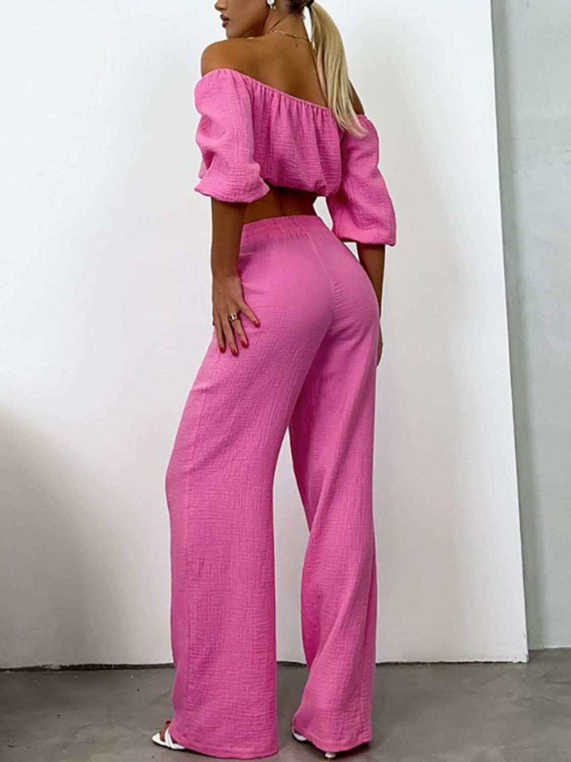Off Shoulder Long Sleeve Set