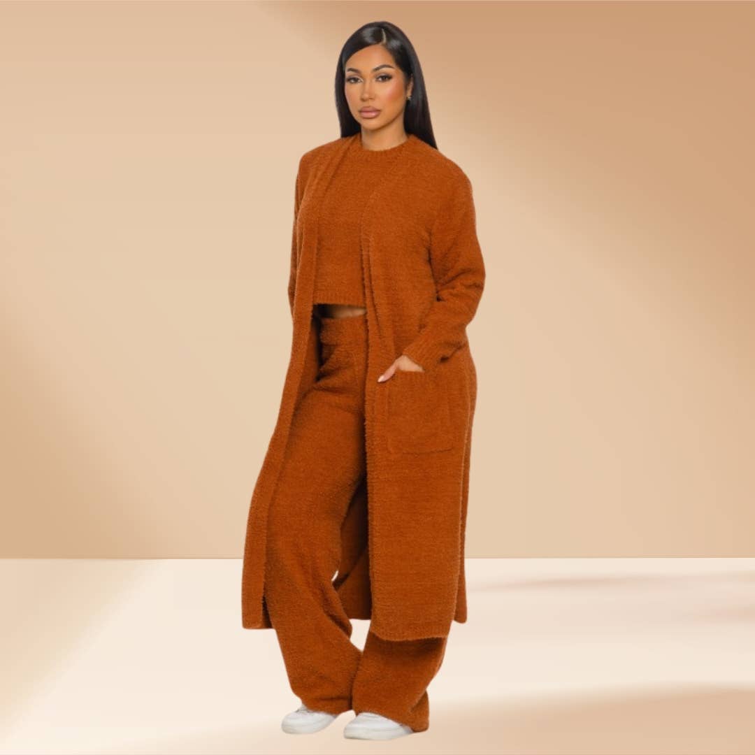 3 piece set Cozy Lounge Set Teddy Like Skim