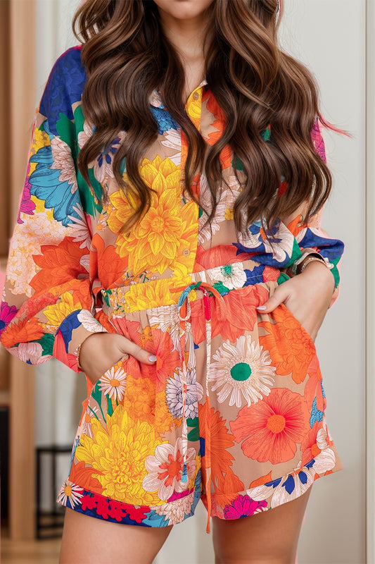 Printed Button Up Long Sleeve Set