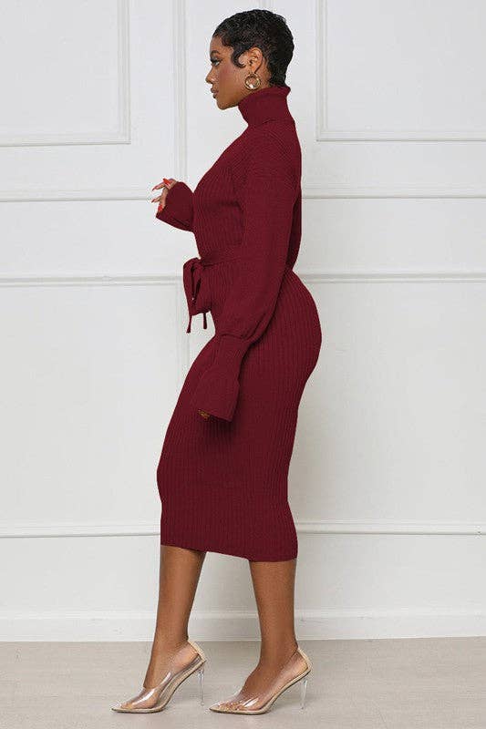 WOMEN FASHION LONG MAXI SWEATER DRESS