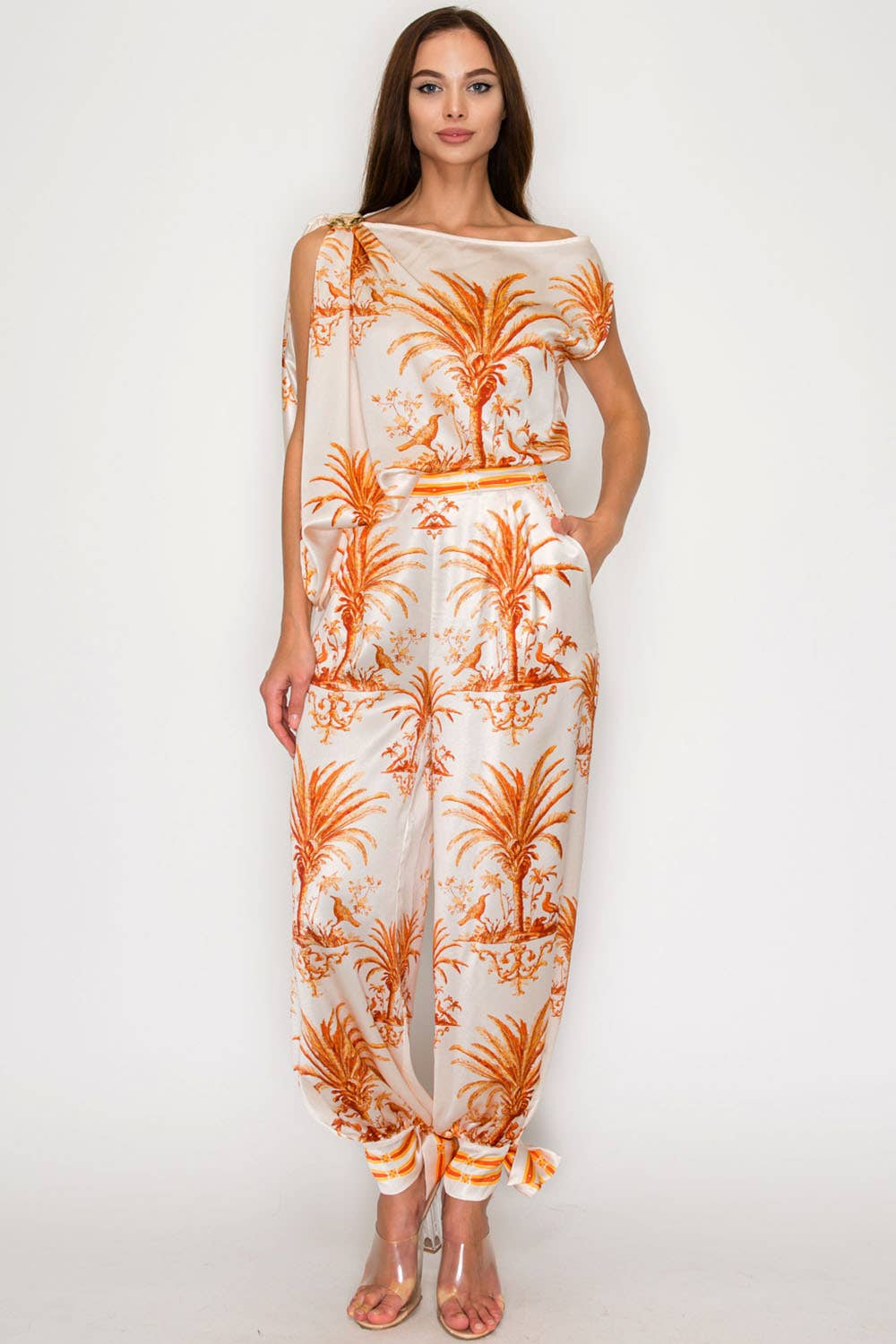 One Shoulder Top & Jogger Pants Set