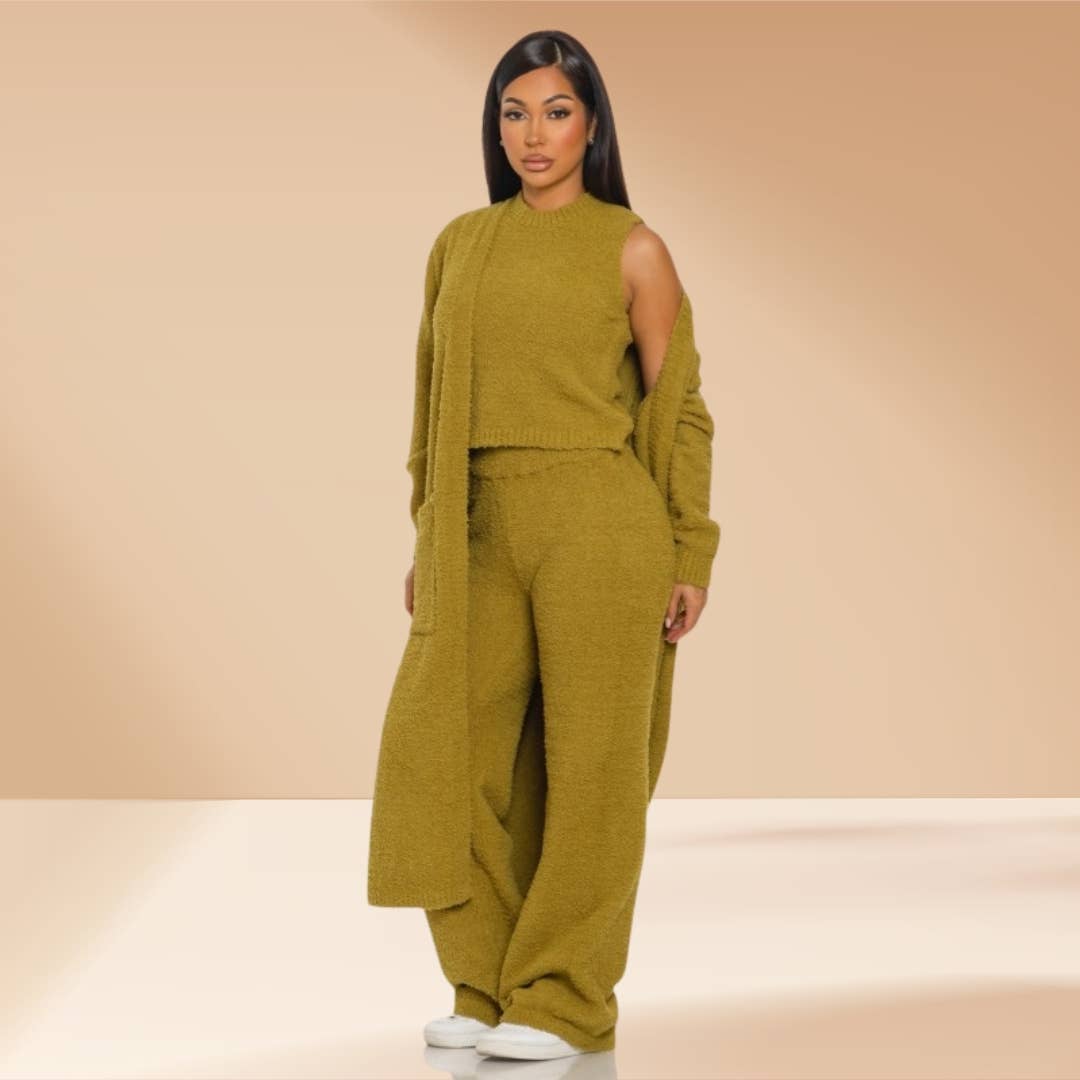 3 piece set Cozy Lounge Set Teddy Like Skim