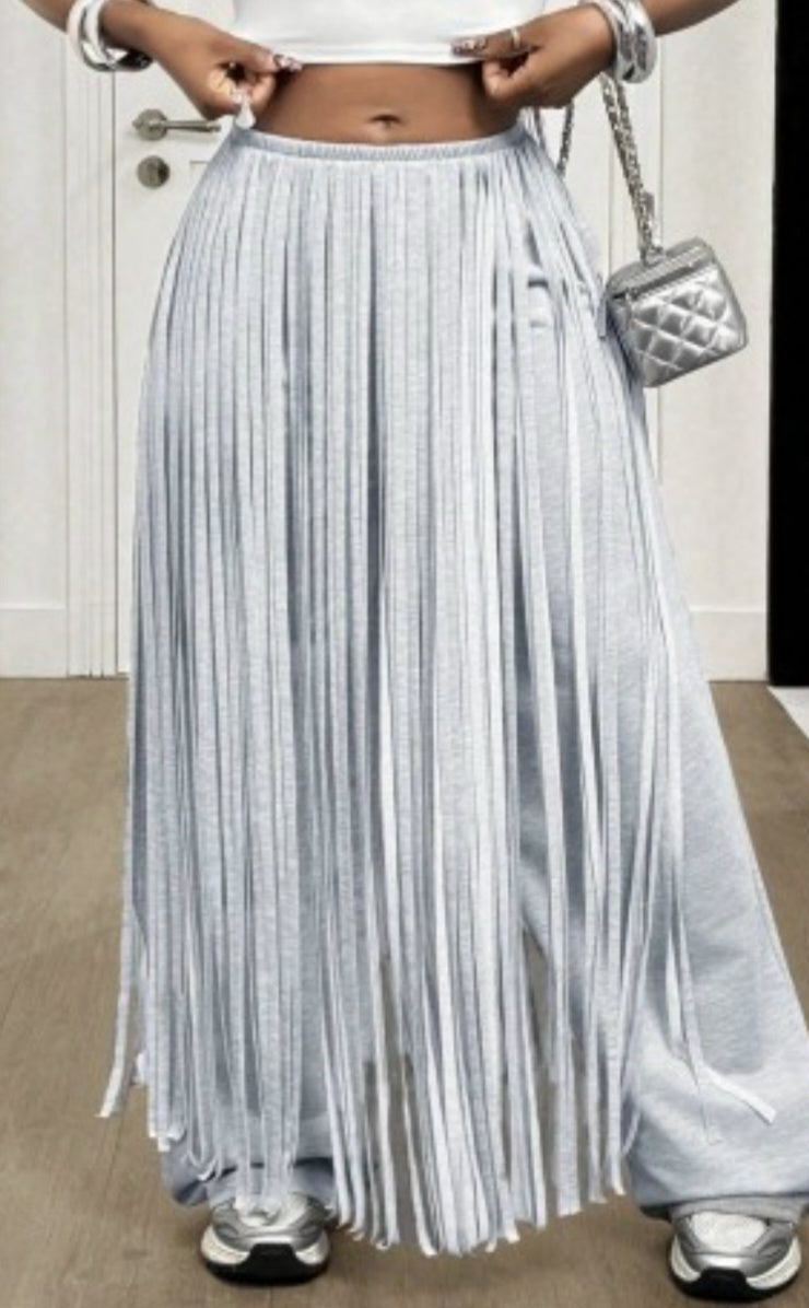 Fringe Wide Leg Jogging Pants