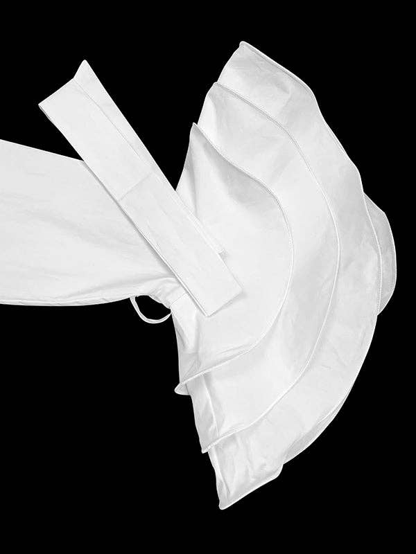 High-Low Loose Solid Color Split-Joint Tiered Round-Neck Blouses&Shirts Tops