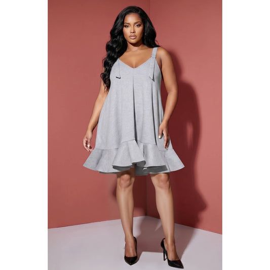 Loose Fit Ruffle Mini Dress