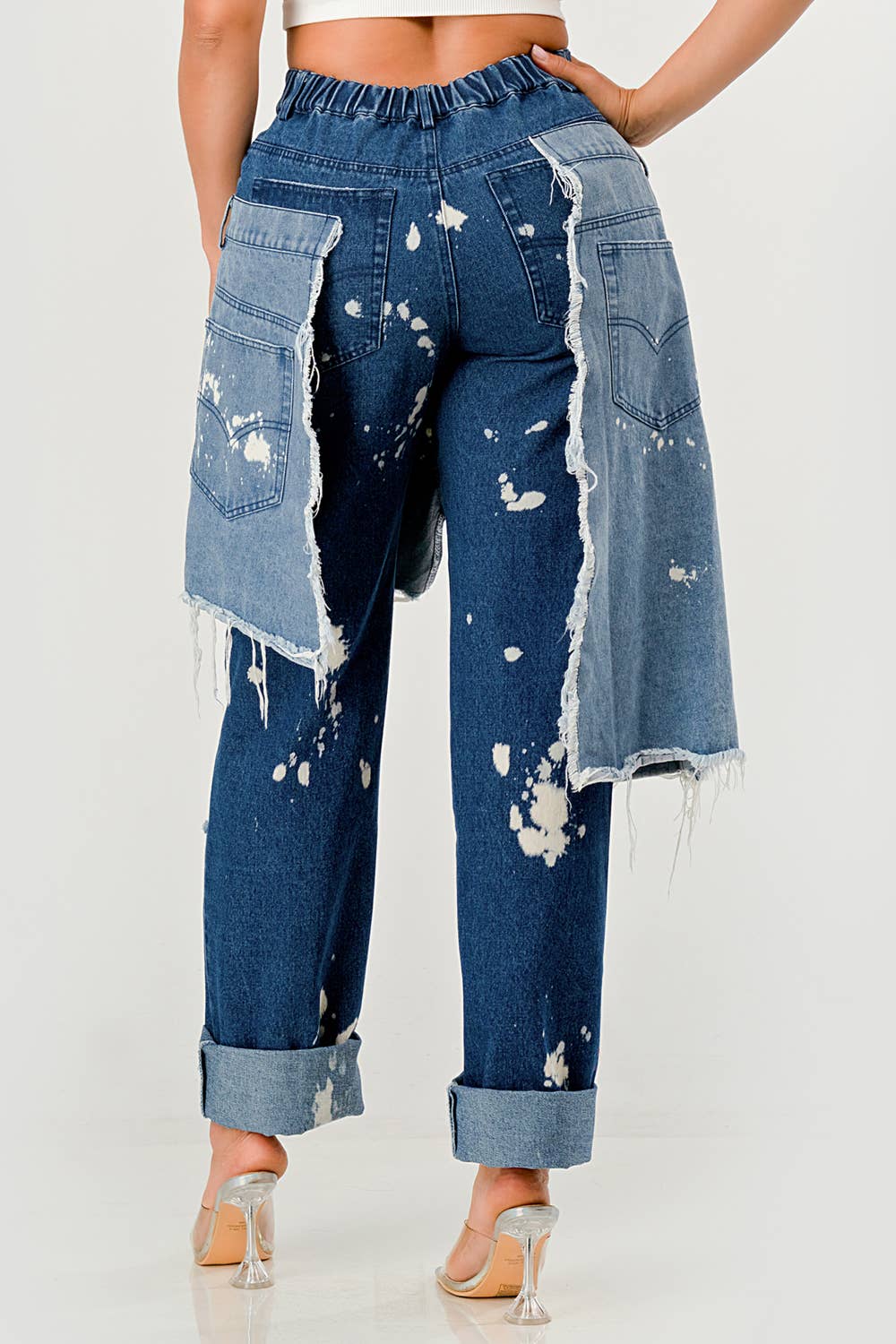 Double-Layer Destroyed Denim Pants