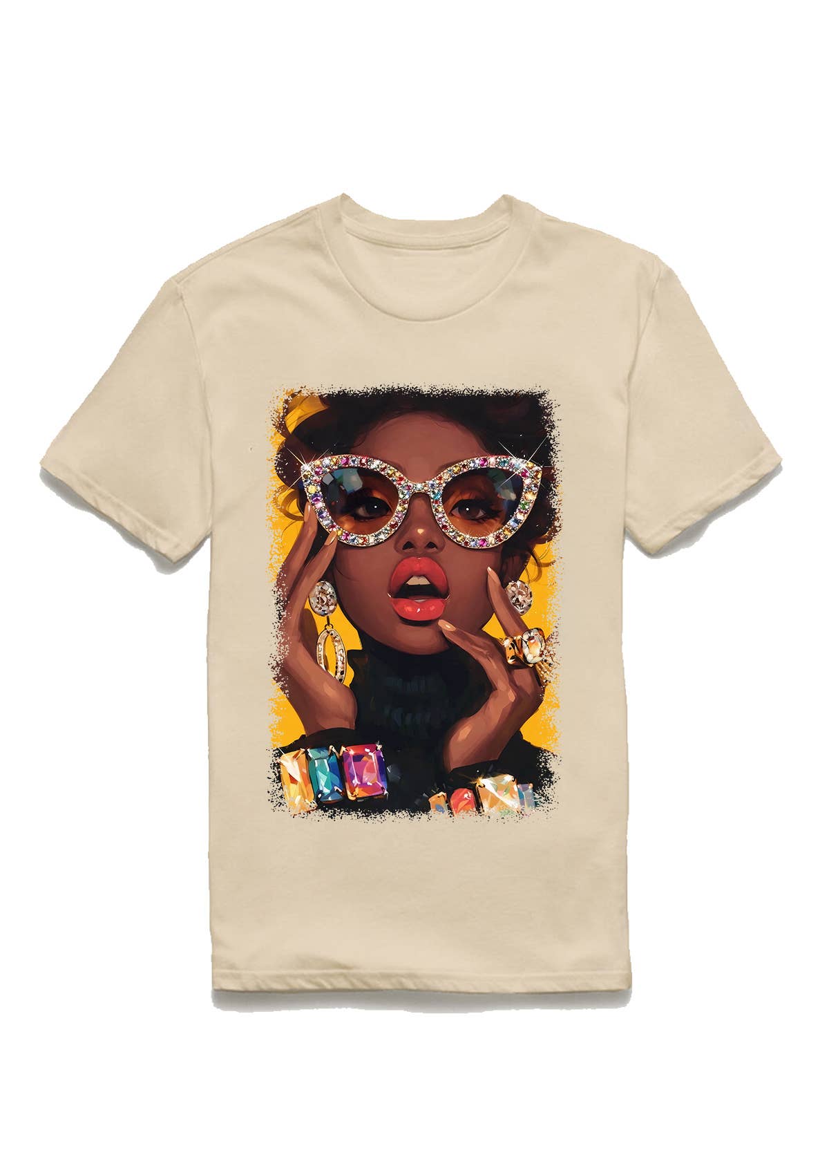 Rhinestone Glam Sunglasses Graphic Tee