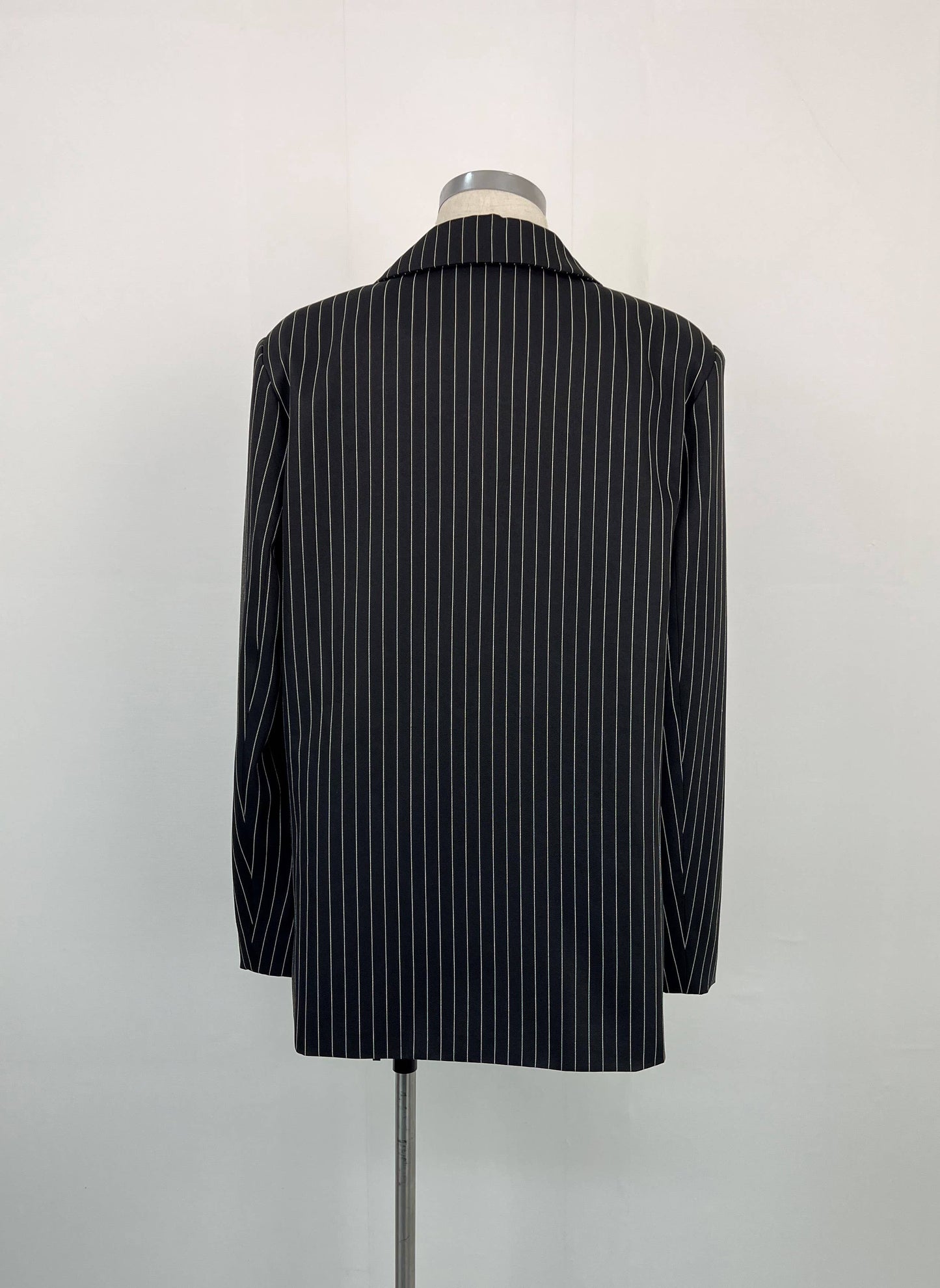 Striped blazer with print