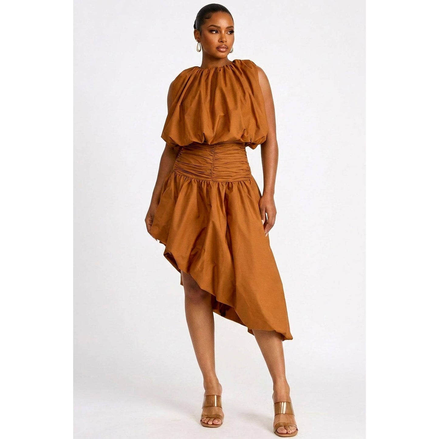 PLUS Cropped Bubble Top & High-Low Bubble Skirt Set
