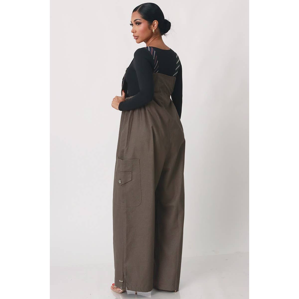 Stripe Tie Strap Detail Wide Leg Jumpsuit