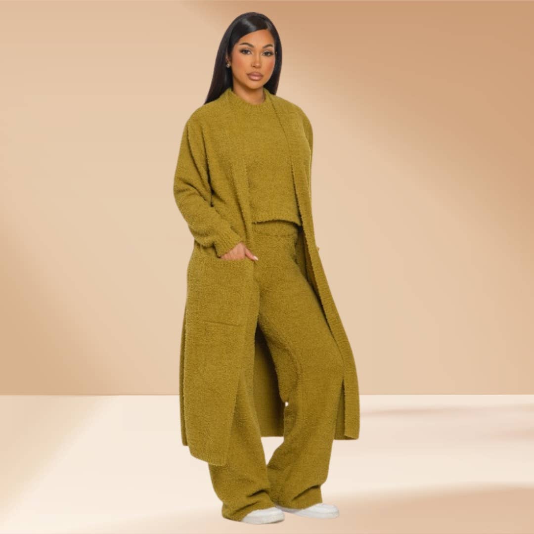 3 piece set Cozy Lounge Set Teddy Like Skim