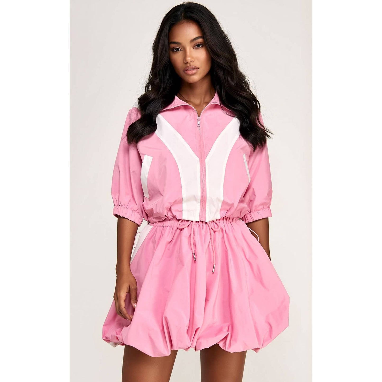 WIND BREAK JACKET AND MINI SKIRT SET