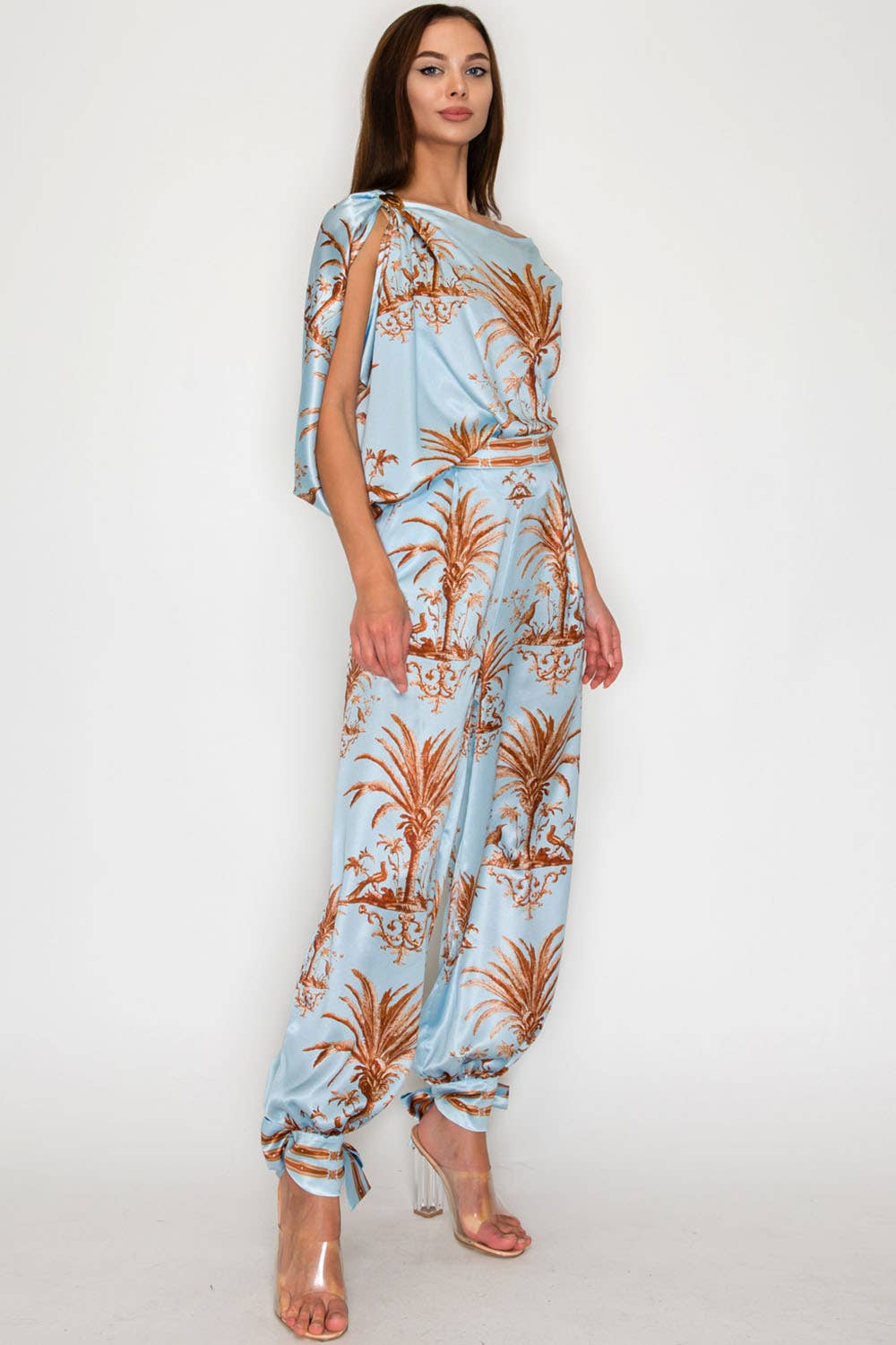 One Shoulder Top & Jogger Pants Set