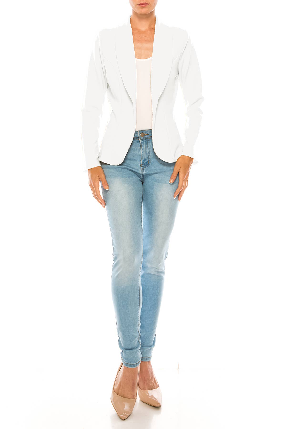 Women's Casual Office Work Long Sleeve Open Front Blazer