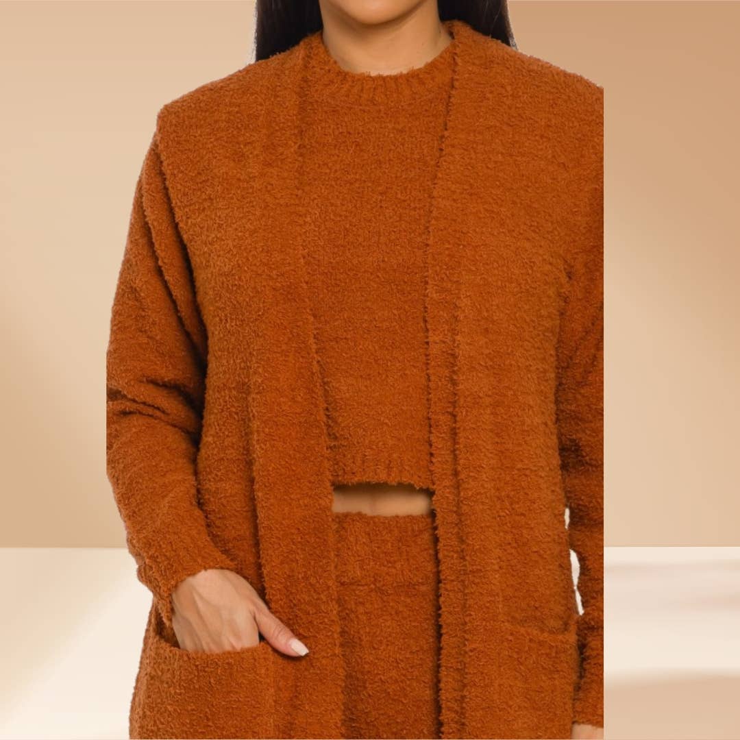 3 piece set Cozy Lounge Set Teddy Like Skim