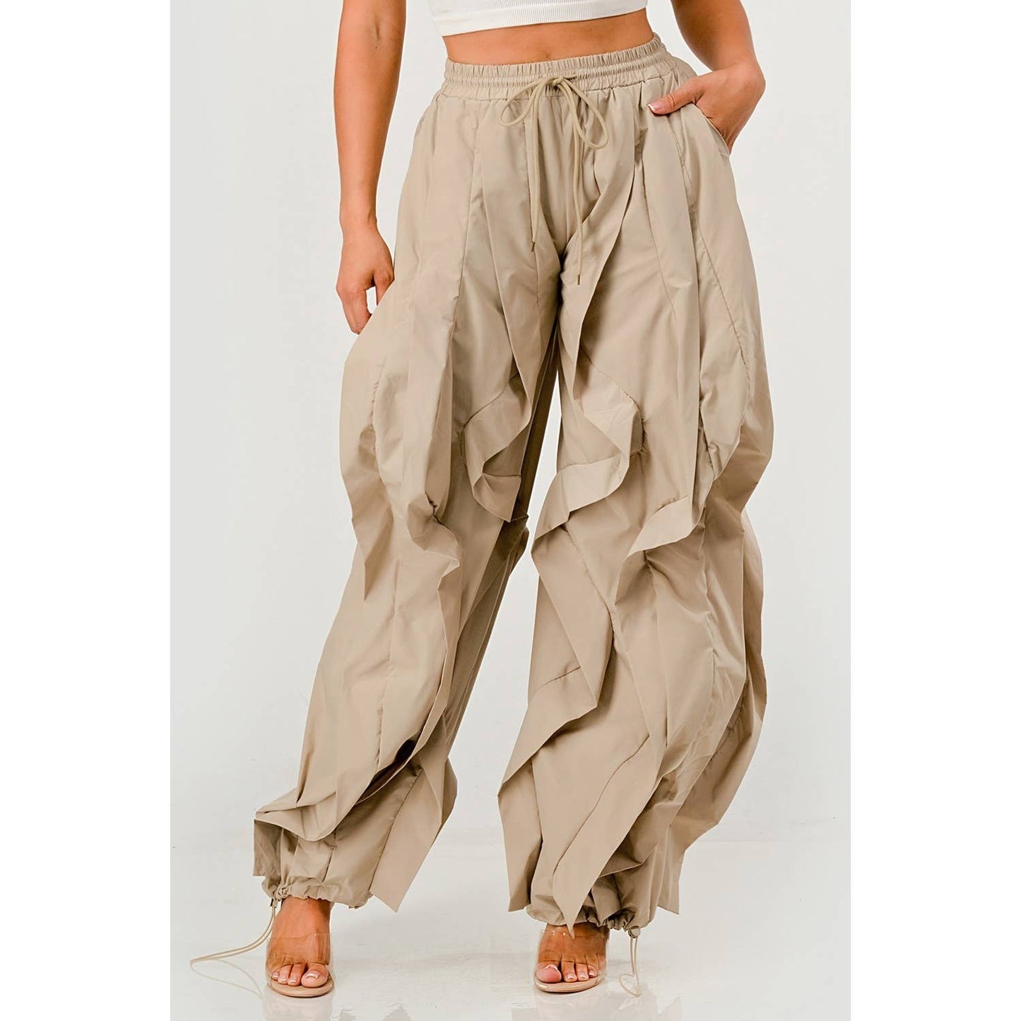 Ruffle Detail Drawstring Pant