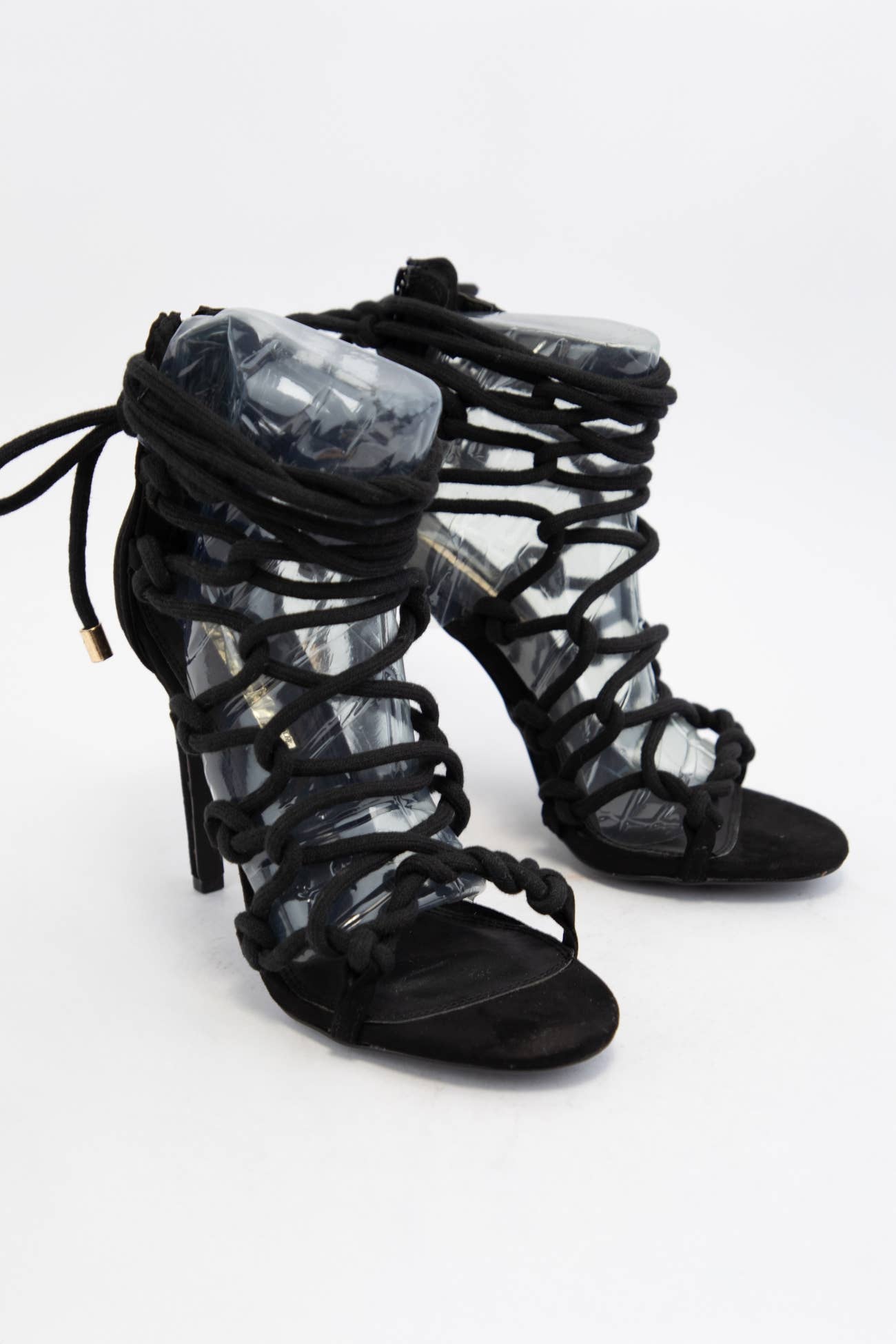 ROPE STRAP LACE UP HEELS