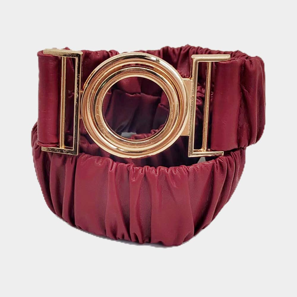 Pleated Faux Leather Scrunch