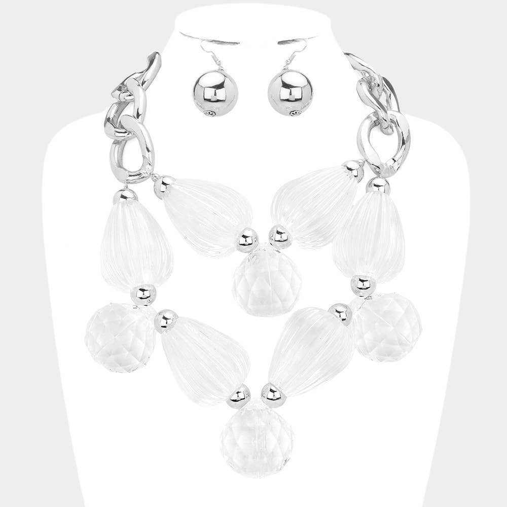Bold Lucite Bead Statement Necklace