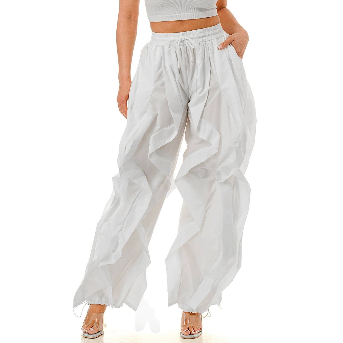 Ruffle Detail Drawstring Pant